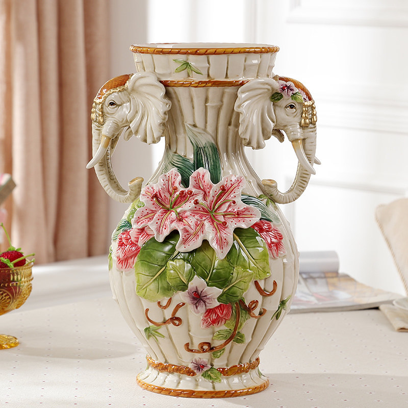 达沃家居旗舰店-招财大象花瓶摆件创意