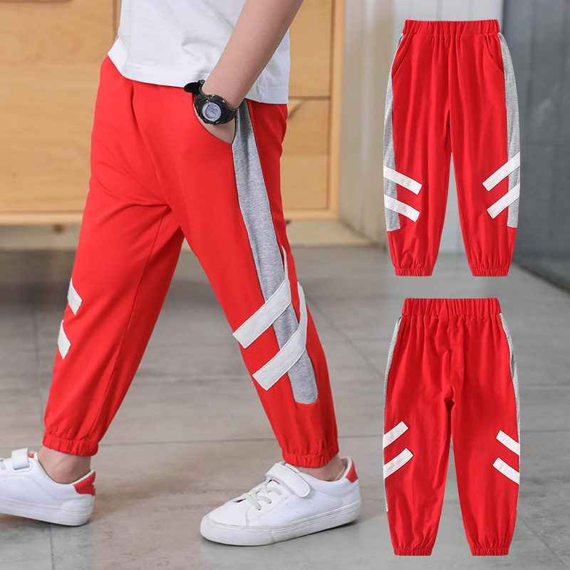 Boys pants Summer wear 2019 The new 6 children Exercise 7 Pants 8 Thin section 10 Zhongda Tongbing Silk 12 Korean version of the influx ofin the Men's clothing, Casual pants category - from Buy2taobao.com to provide professional Taobao agent buy service