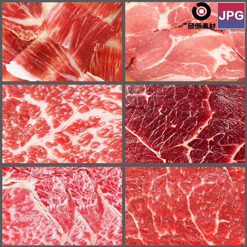 肉片超市新鲜猪肉牛肉纹路火锅店美食食材jpg设计素材