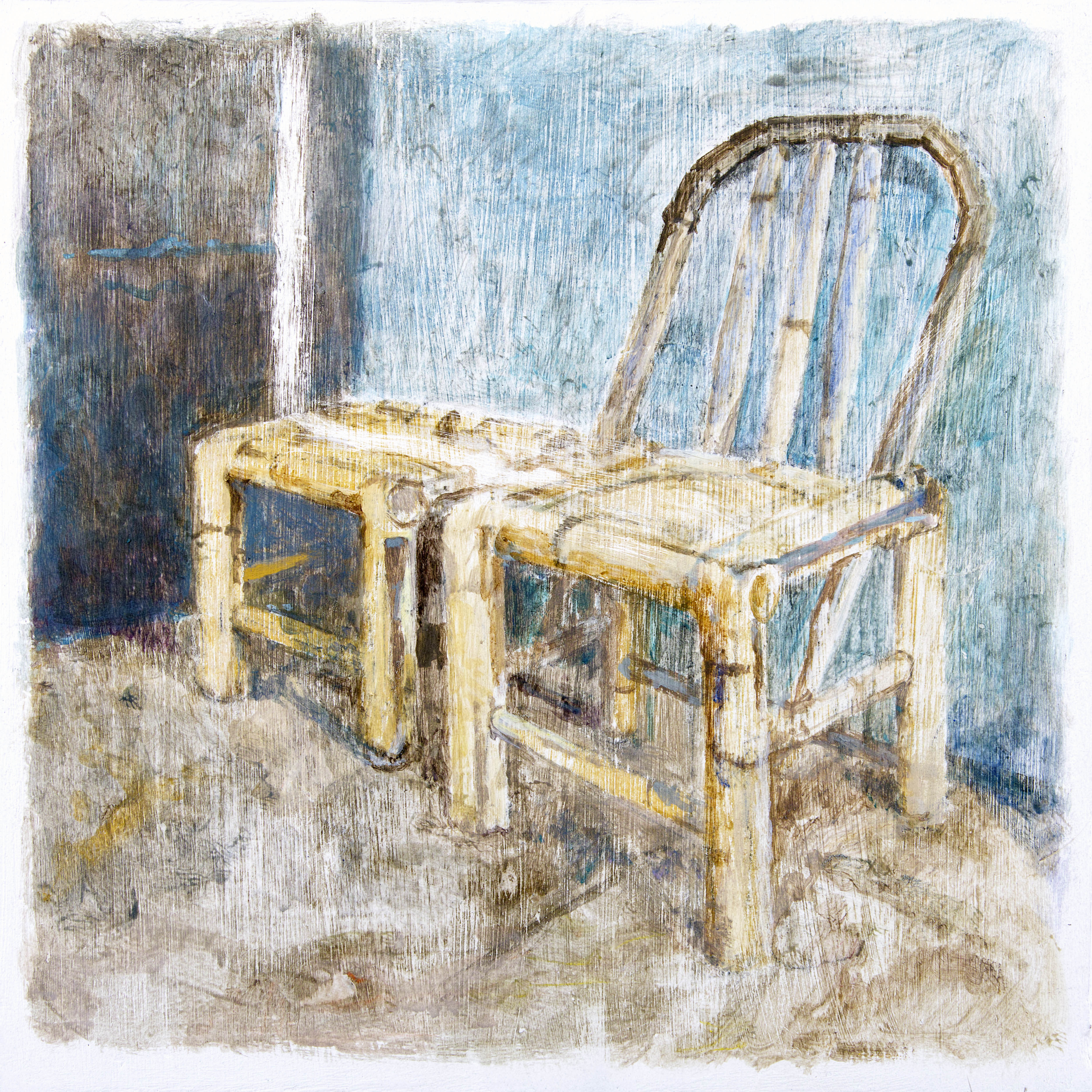 丁继鸣《椅子系列3张》板面坦培拉