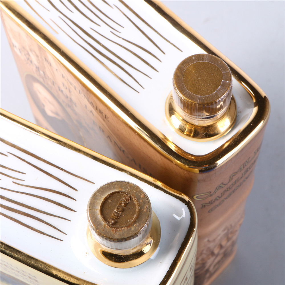 【降价拍】90年代卡慕金花瓷书干邑白兰地40度700ml*2瓶洋酒拍卖