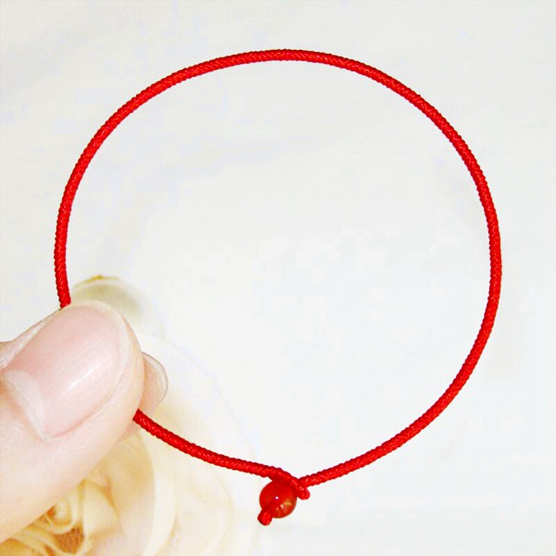 1m细款金刚结红玛瑙情侣红绳手链女手绳定制本命年情人礼物送女友