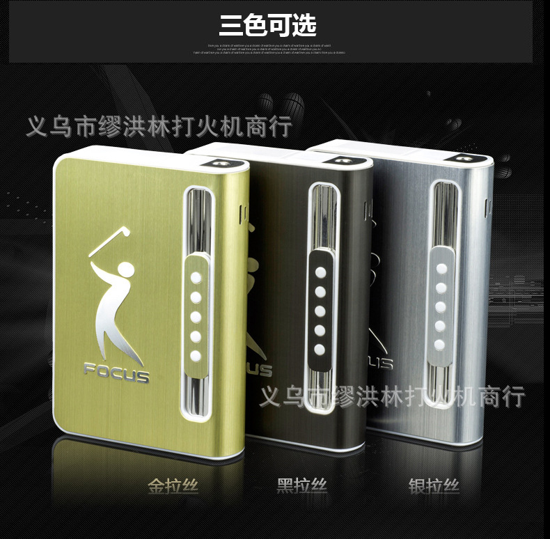 focus焦点香菸盒自动弹烟盒 带防风打火机创意个性金属烟盒包邮|ruв категории ZIPPO/швейцарский армейский нож/очки, курить, портсигар - от Buy2taobao.com для оказания профессиональной услуги покупки агента Taobao
