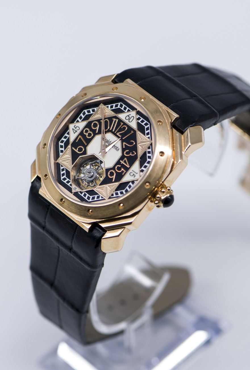 【9.8新】gerald genta/尊达 黄金陀飞轮自动机械男士腕表