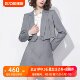 AUI灰色高级感气质套装女2024春季新款西装外套收腰半身裙两件套