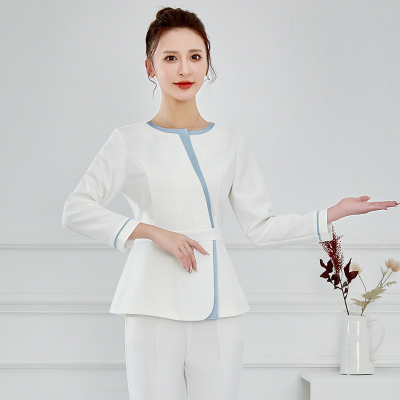 高端美容院工作服女秋冬韩式医美养生馆足浴技师美容师工服套装