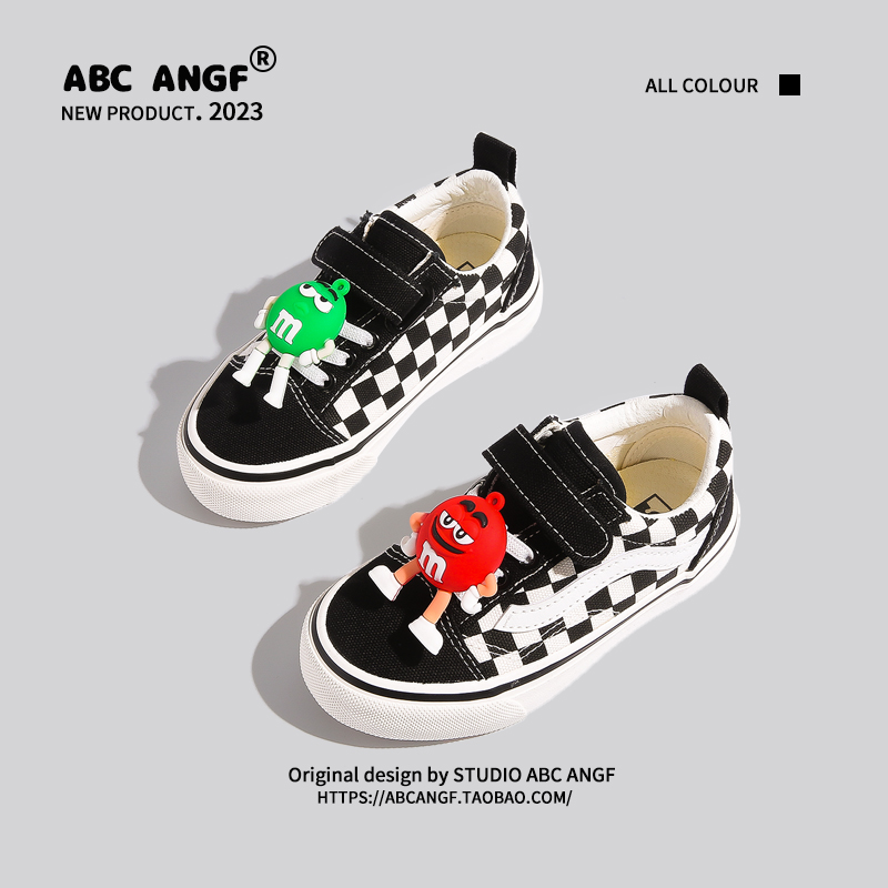 ABC ANGF女童鞋帆布鞋男童鞋子2024春季新款板鞋儿童宝宝布鞋春秋