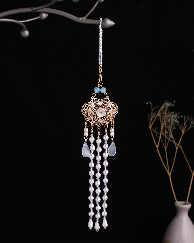 原创中国风流苏穗子压襟配饰精致旗袍挂复古步襟古典汉服胸针挂件