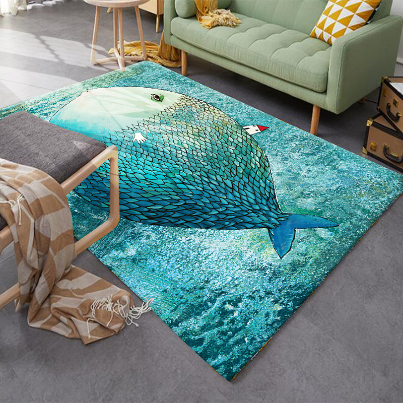 北欧式简约现代美式抽象客厅地毯沙发茶几垫床边毯卧室可机洗