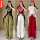 韩系甜辣爵士舞服装运动套装女夏超好看蕾丝拼接街舞工装裤一整套