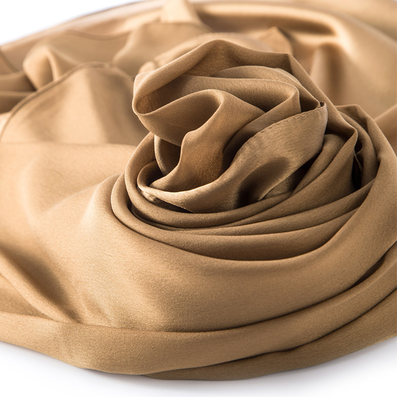 真丝围巾女秋冬新款乔其缎面上海丝绸围巾纯色桑蚕丝丝巾披肩故事