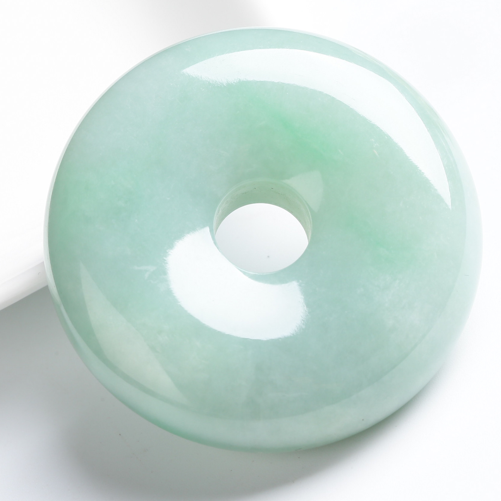 《平安扣》豆种缅甸翡翠a货吊坠 90.14g