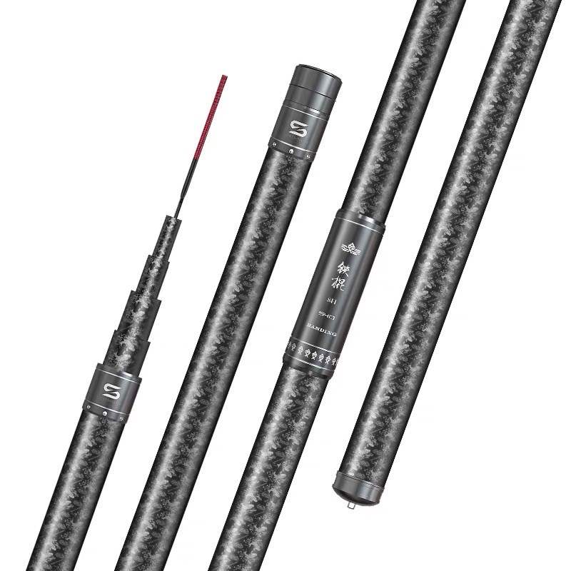 汉鼎奔梦铁棍19调8h黑坑鱼竿碳素超轻超硬台钓竿手竿黑棍钓鱼竿