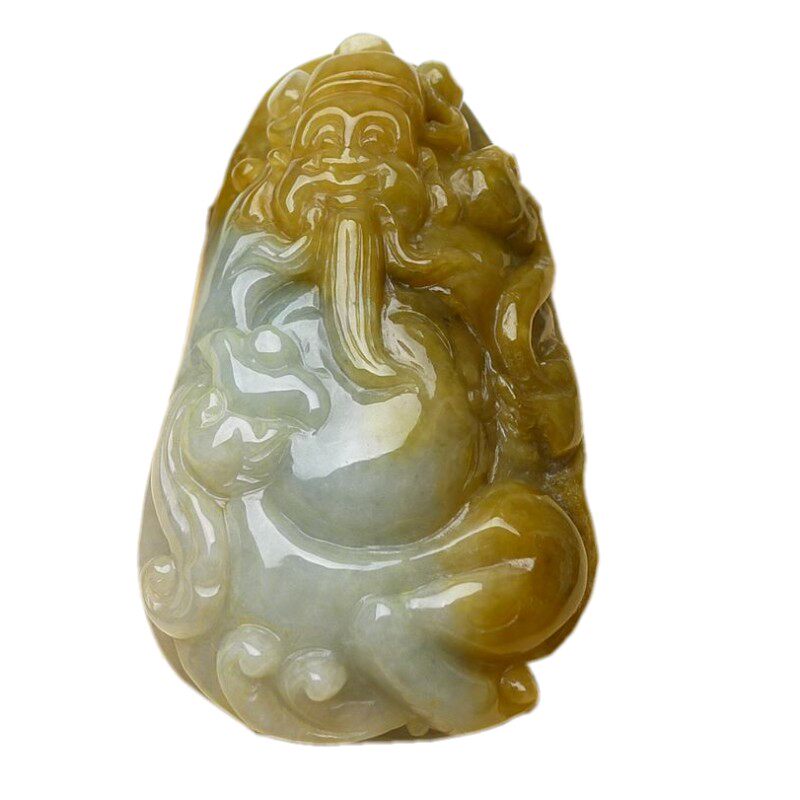 【源头好货-四会】a货翡翠俏色财神爷吊坠97.35克