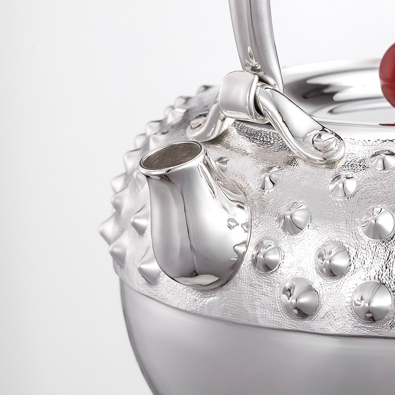 【年货节】潘德月大师监制 999纯手工银壶 泡茶烧水