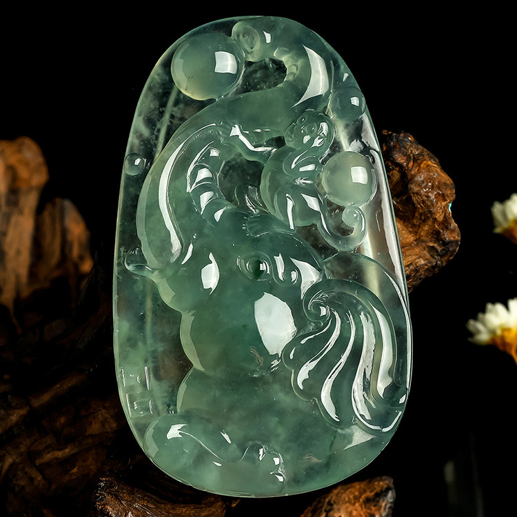 节】通透冰种翡翠场 【源头好货-四会】李光权工作室作品 冰种大象