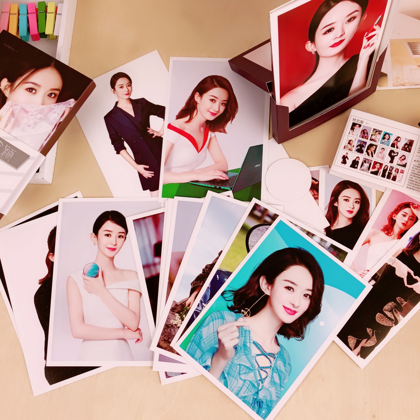 赵丽颖明信片_新赵丽颖 明星偶像创意可立式相框明信片 学生书签留言