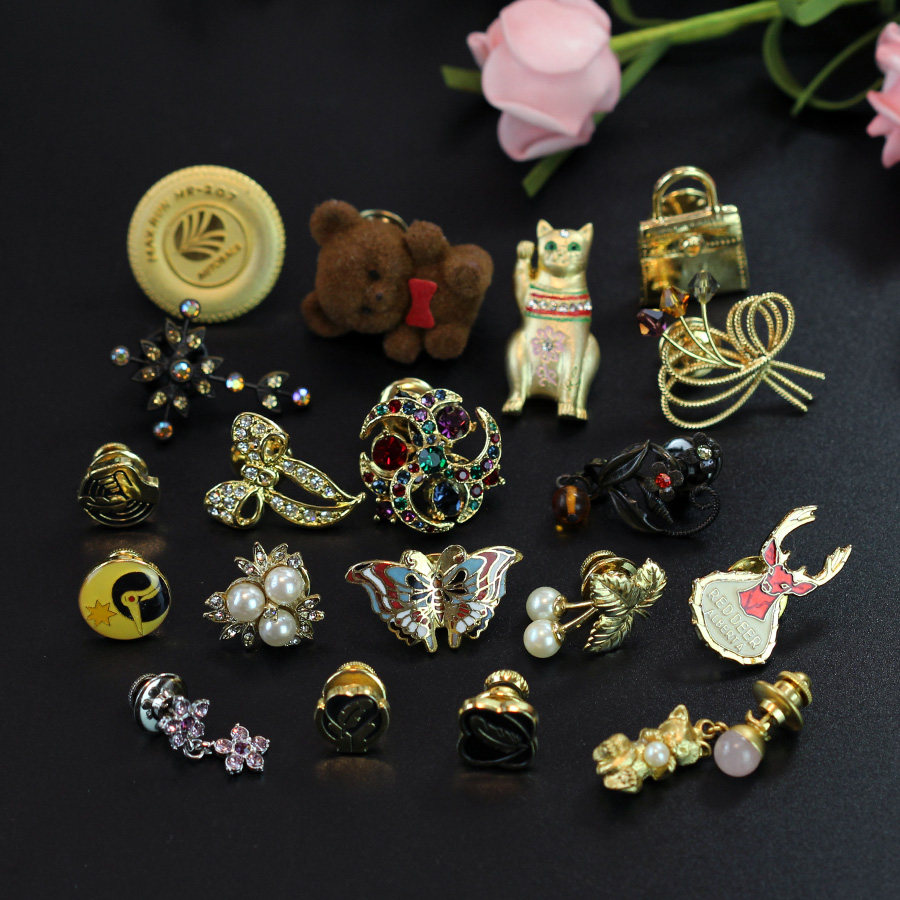 vintage日本中古首饰 复古个性西服礼服佩饰领带钉 仿走光 小动物