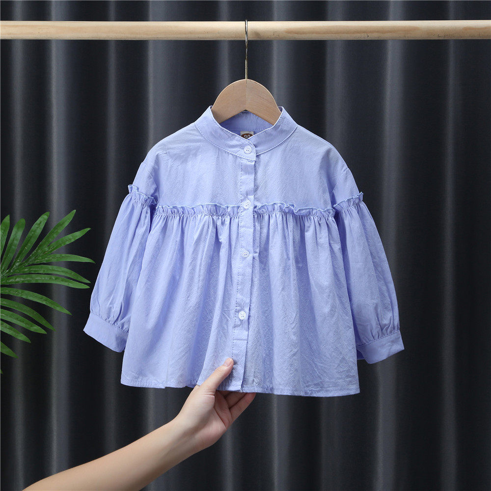 女童衬衣长袖2020新款秋 宝宝上衣棉 洋气儿童衬衫韩版小孩衣服潮