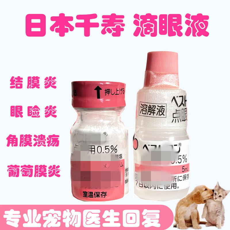 千寿日本眼药水宠物猫咪角膜溃疡狗狗结膜炎眼睑炎角膜损伤泪囊炎