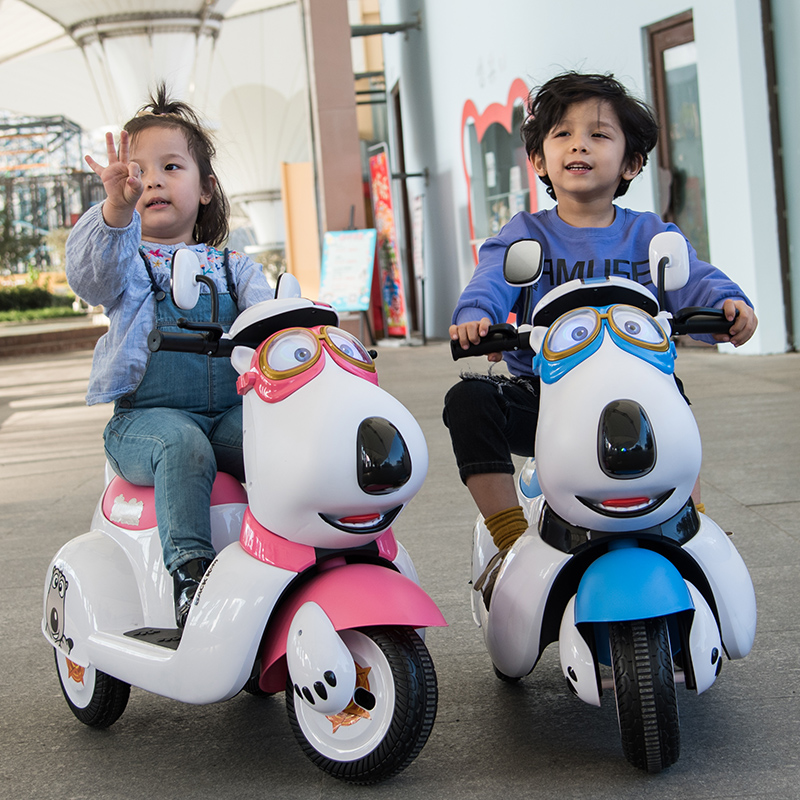 正版倒霉熊儿童电动车三轮摩托车可坐人小孩宝宝玩具充电电瓶汽车