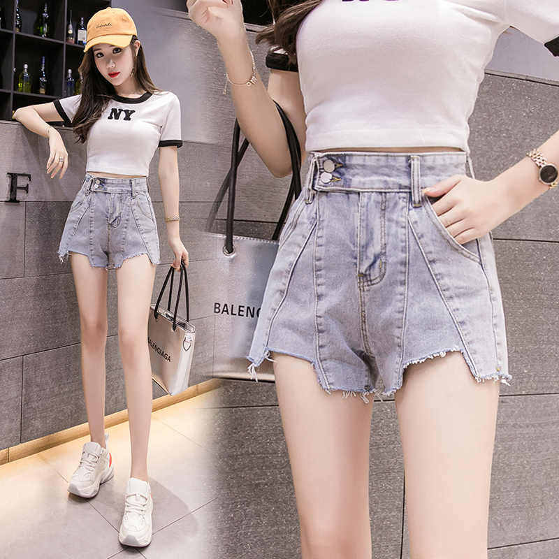 牛仔新款女短裤年夏季2021外穿短款显瘦网红同款高腰泫雅百搭热裤