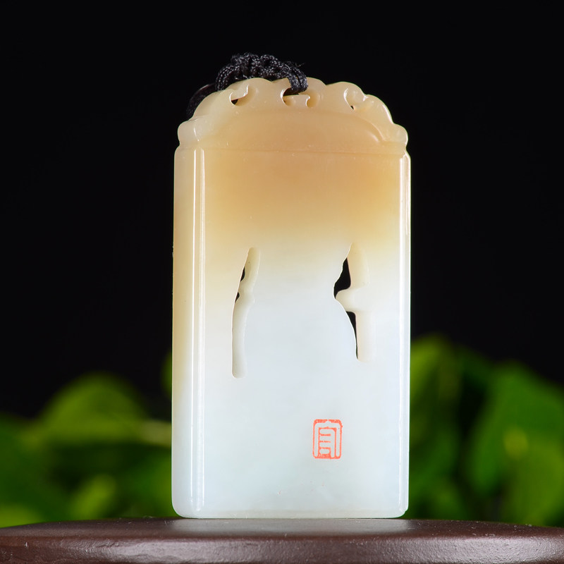 玉雕名家高守亮作品和田玉 宝宝佛挂件 54克