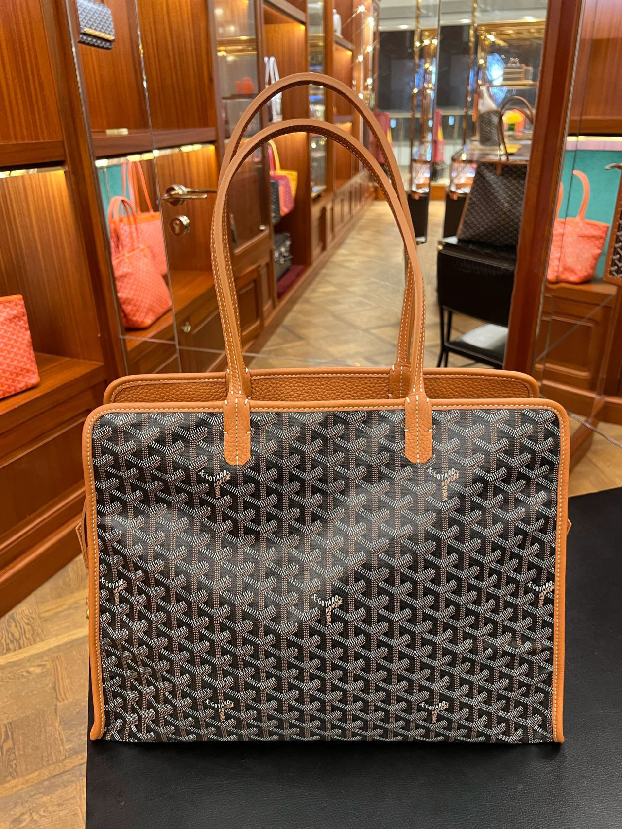 goyard/戈雅女包hardy系列pm印花托特包经典老花拉链单肩手提包