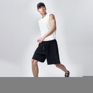 GYMDOG高级感褶皱垂感运动短裤男夏季纯色休闲宽松健身弹力五分裤