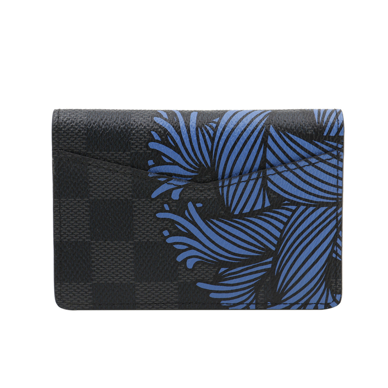 [9.9新]路易威登lv男士卡包经典棋盘格蓝色rope花纹卡包