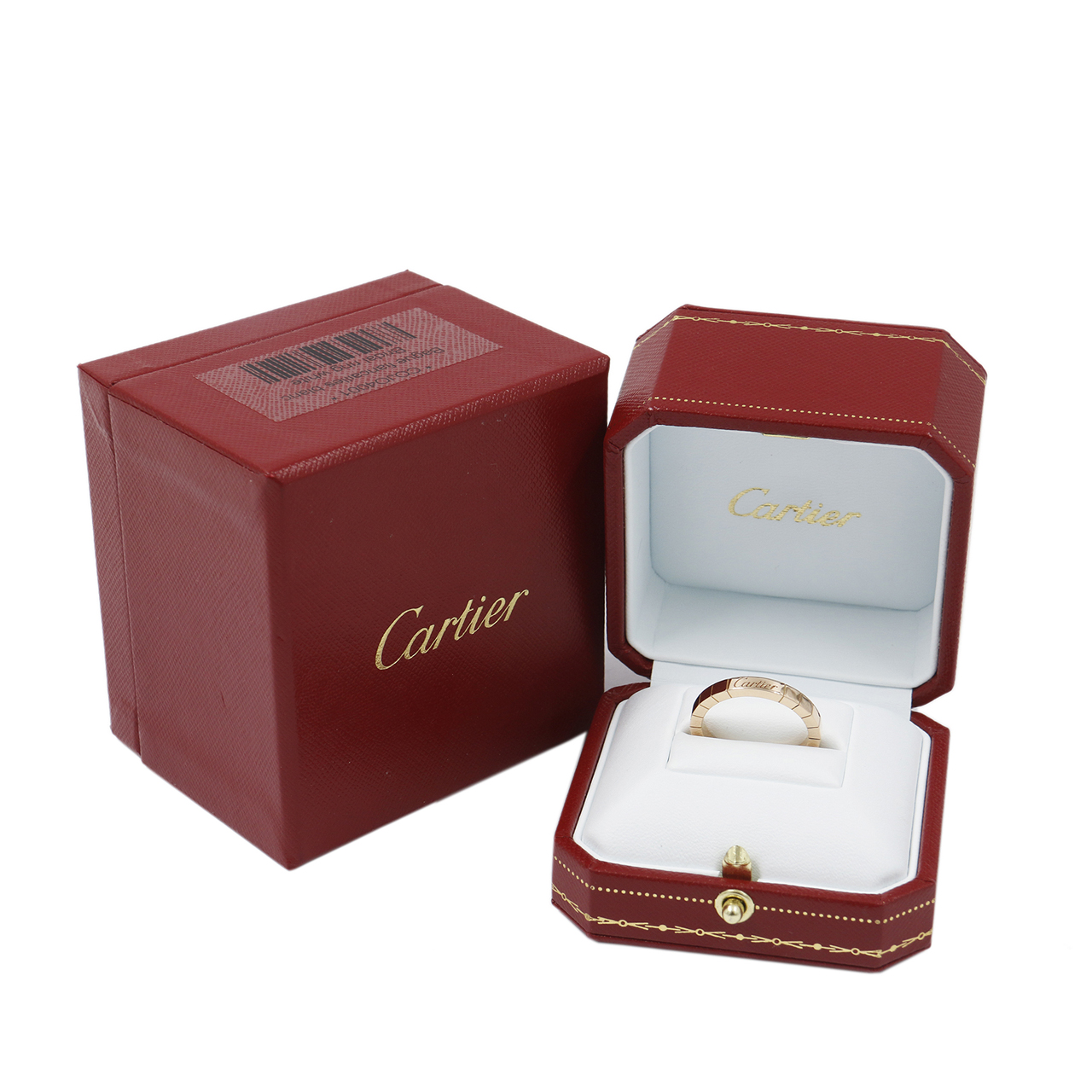 [9.8新]卡地亚cartier中性戒指18k玫瑰金lanières系列59号