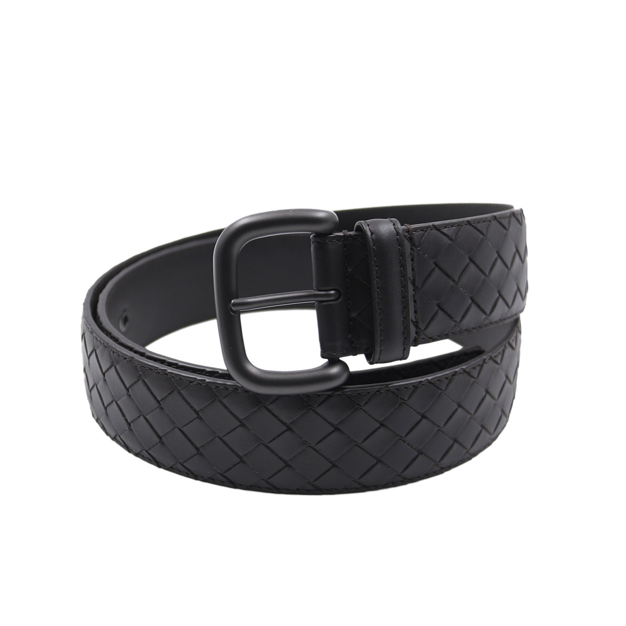 [即刻拍][9.9新]宝缇嘉bv男士腰带棕色编织小牛皮宽版腰带100码