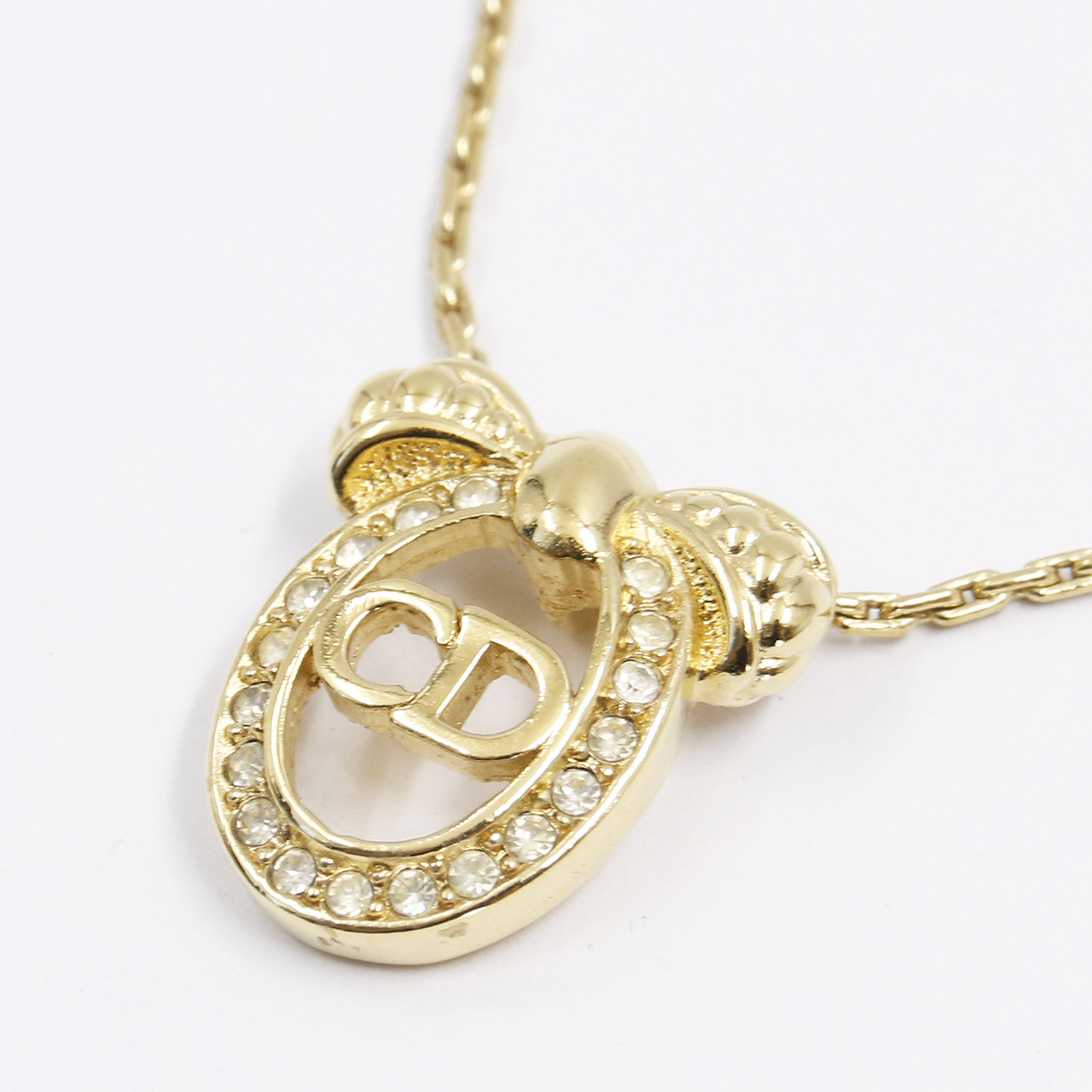 [9.8新]迪奥dior女士项链合金镶水钻字母吊坠