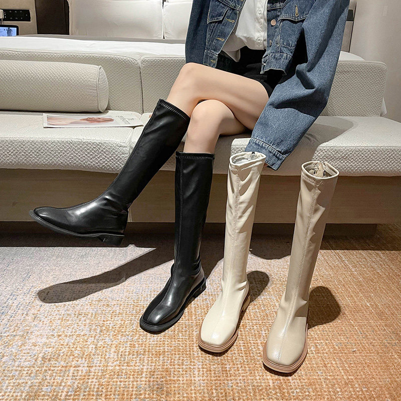 高跟长筒靴子女瘦瘦靴2021新款秋季长靴时尚显腿长不过膝骑士靴女