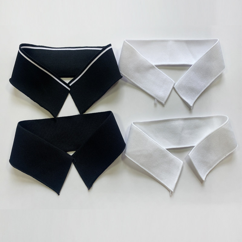 夏季薄款扁机领子弹力针织罗纹t恤polo领口翻领螺纹布料辅料罗口