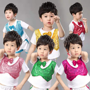 六一儿童节男女童小孩亮片表演服幼儿园演出大合唱服装