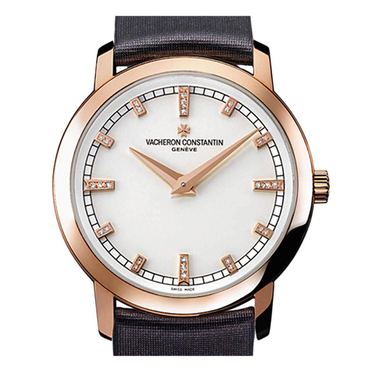 [9.8新]江诗丹顿/vacheronconstantin石英女表玫瑰金镶钻