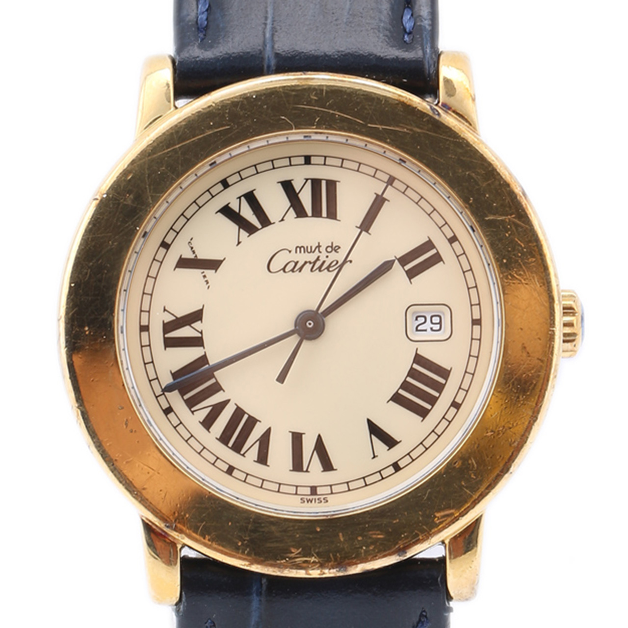 [8.0新]卡地亚cartier 925镀金石英女表zl35