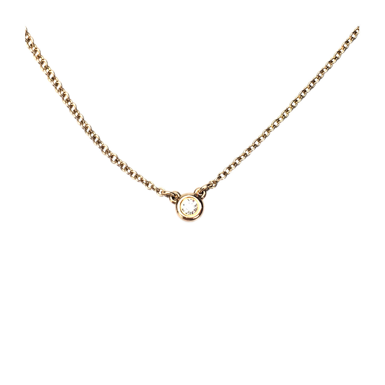 [9.5新]蒂芙尼tiffany750玫瑰金单钻女士项链3733