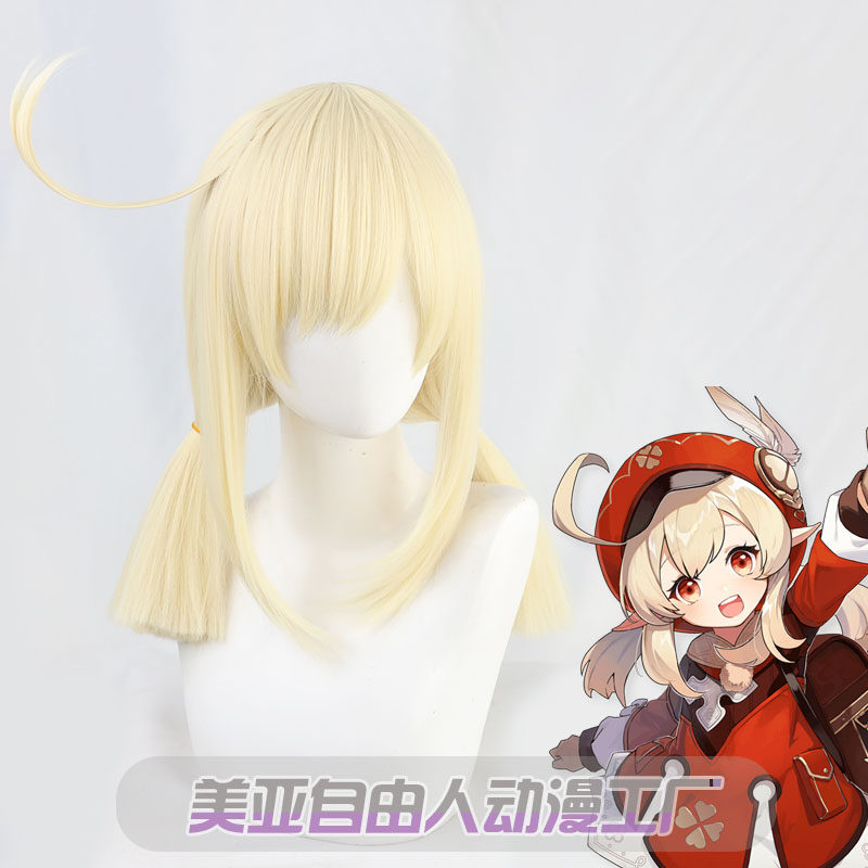 【自由人】原神可莉cos假发旅行者蓬松立体呆毛小萝莉逃跑的太阳