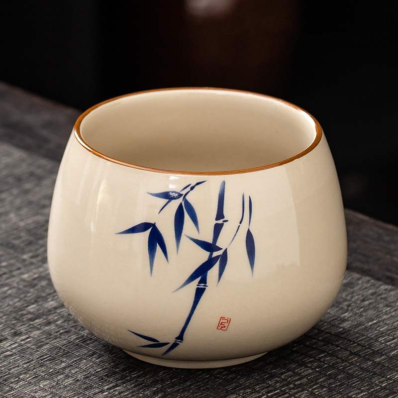 家用陶瓷茶洗特价大号茶缸笔洗水盂功夫茶具配件复古建水茶渣碗缸