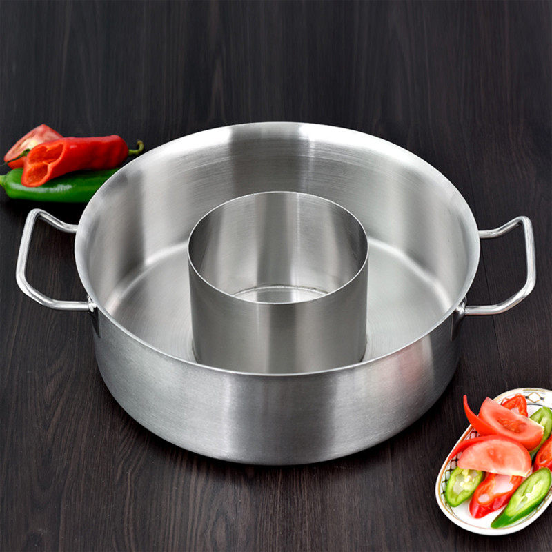 子母锅 二味火锅 复合底加厚不锈钢火锅店商用锅具饭店餐厅矮身锅