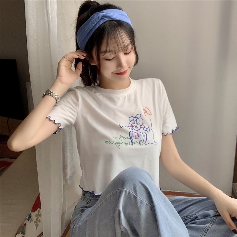 Spice Girls white Short sleeved T-shirt Women's wear summer 2021 new pattern Sense of design Paige Navel have cash less than that is registered in the accounts clothes ins tidein the Women's clothing/Boutique , T-shirt category - from Buy2taobao.com to provide professional Taobao agent buy service