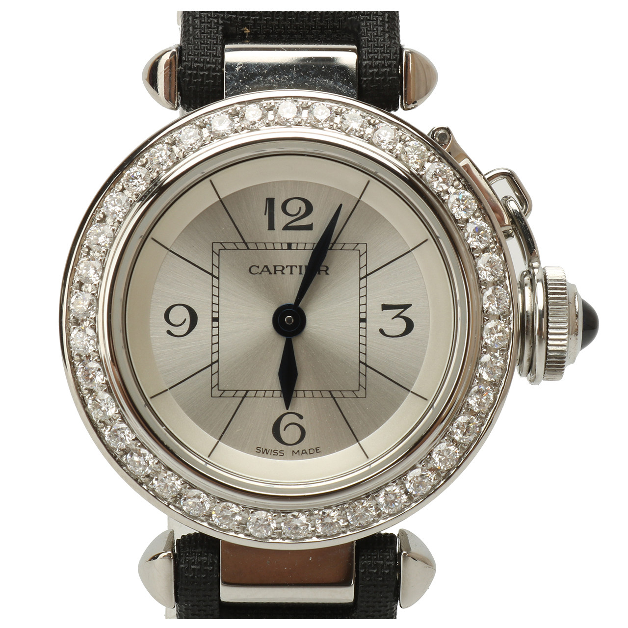 [9.5新]卡地亚cartier帕莎系列石英精钢镶钻女表zh02