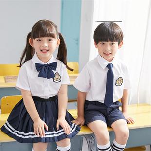 幼儿园园服夏装英伦学院风小学生班服夏季毕业照儿童校服纯棉套装