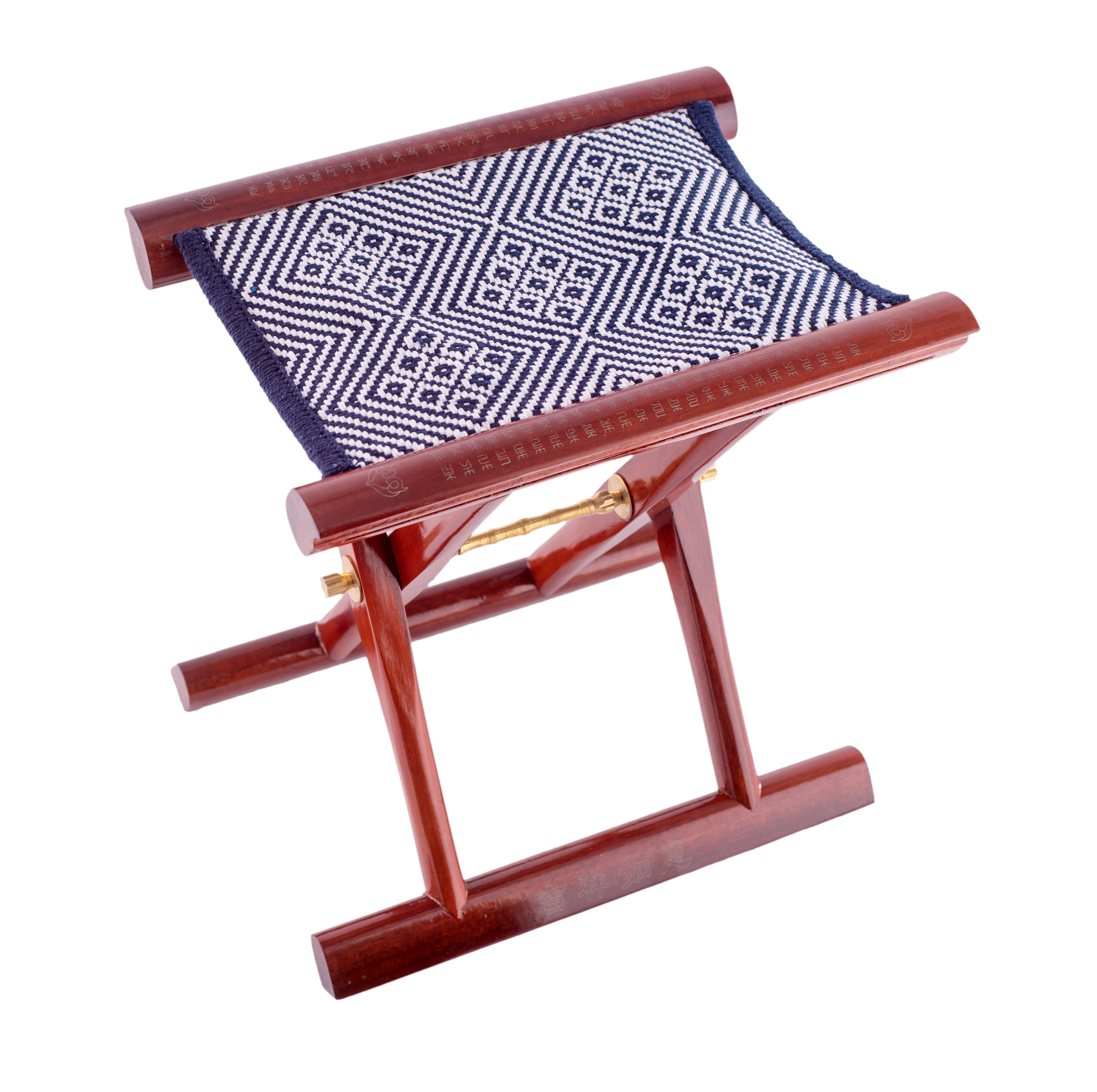 临朐茗卿红木工艺马扎潍坊嵌银换鞋凳钓鱼凳实木板凳高档商务礼品