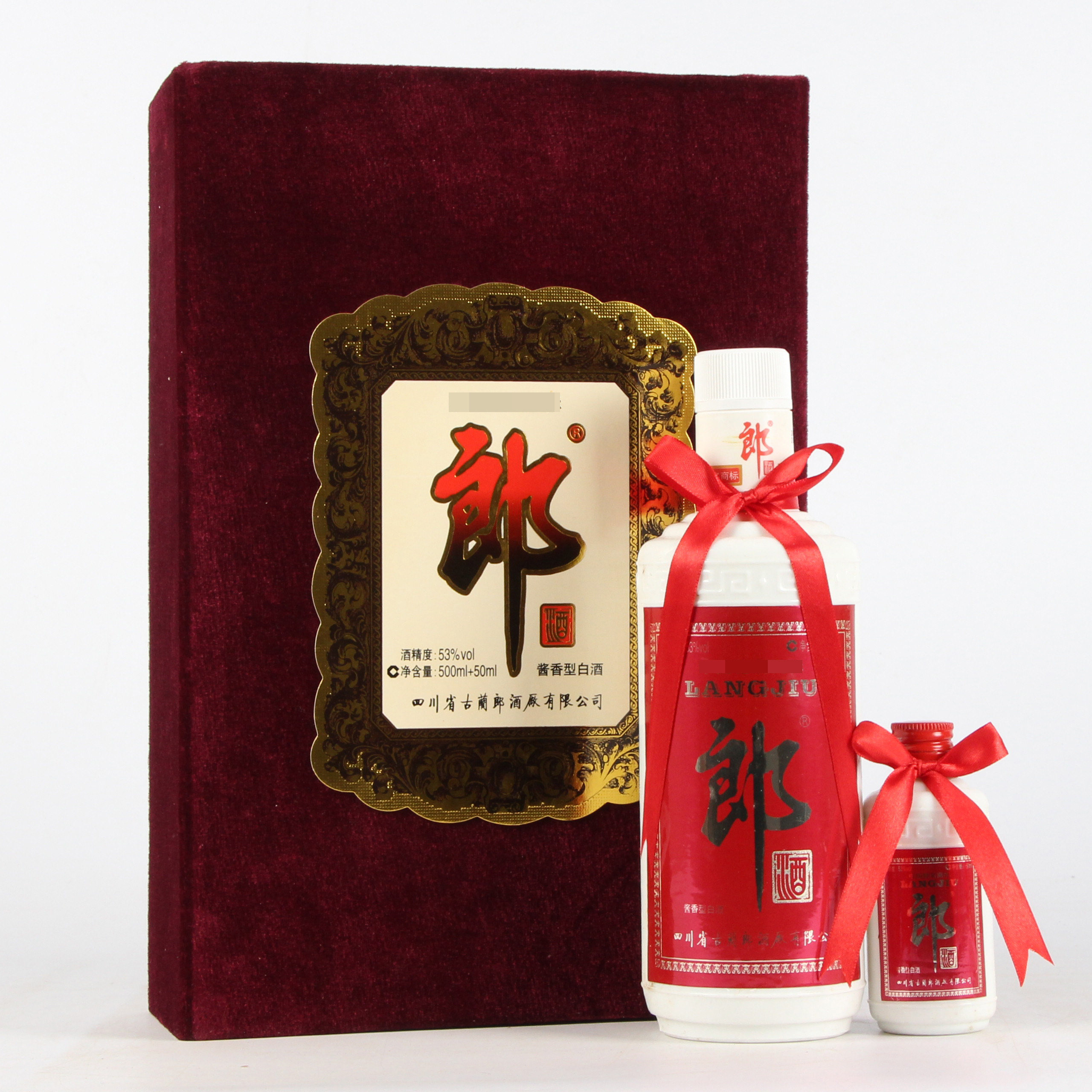 34【中国名酒】2008年绒布郎 53度500ml 50ml 礼盒装一箱6盒