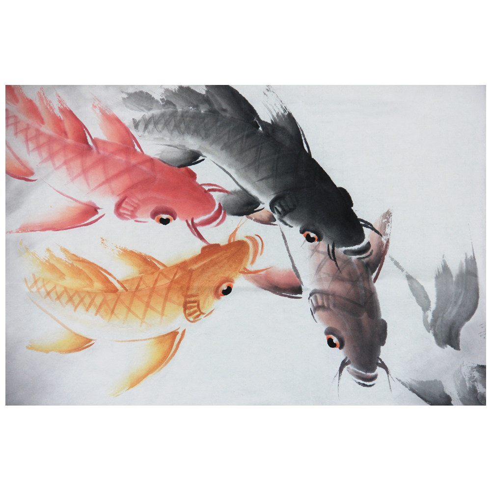 程伟《九龙图》 中国画家协会会员 一级美术师 画鱼名家