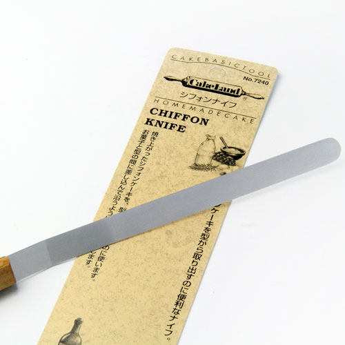 现货日本 cakeland戚风蛋糕专用脱模刀不锈钢木柄