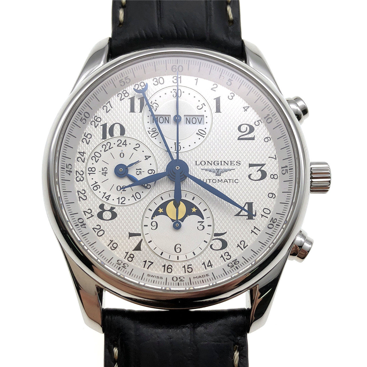 5新]浪琴名匠计时月相自动皮带男表l2.673.4.78.